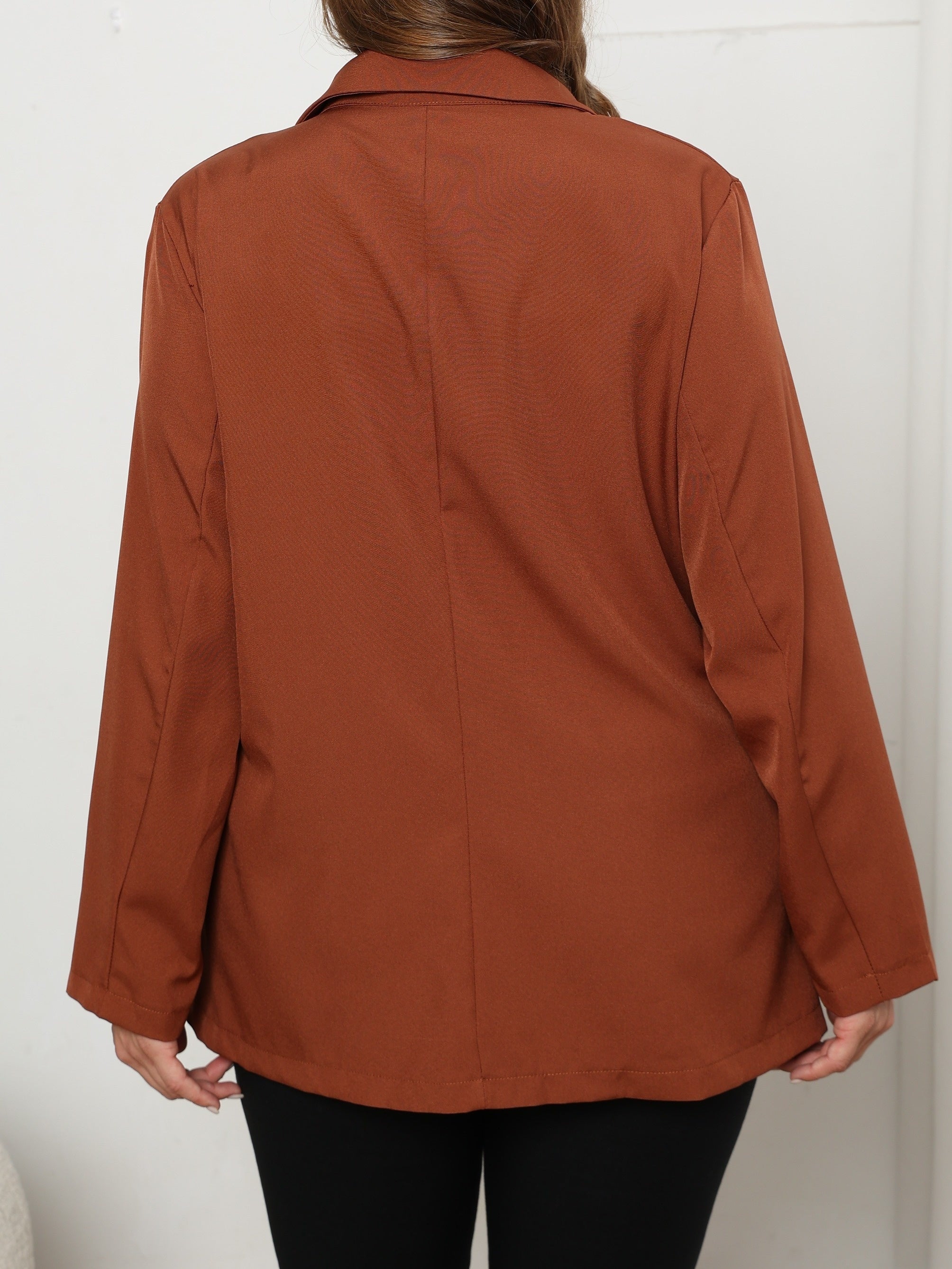 Business Casual Blazer Solid Long Sleeve Double Breast Button