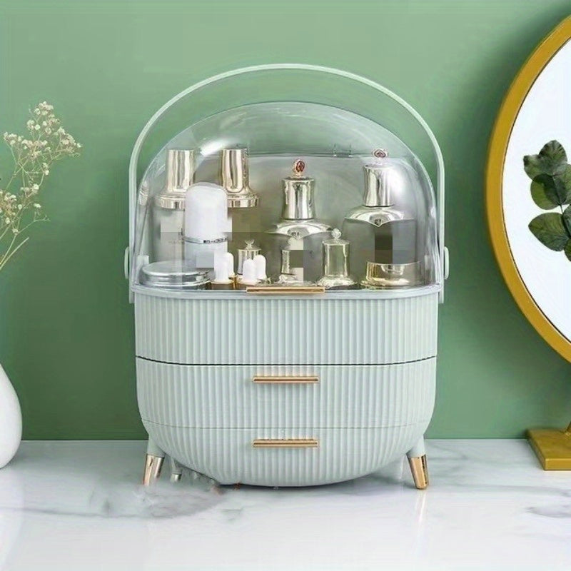 Waterproof Makeup Organizer with Lid and Drawers