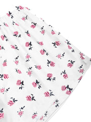 Floral Print Lounge Set Short Sleeve T Shirt & Shorts Women's Loungewear