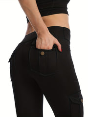 Yoga Sweat Absorbing Leggings With Pocket Women's Sports Tight Pants