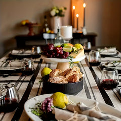 Linen Table Runner French Stripe 33x182 cm