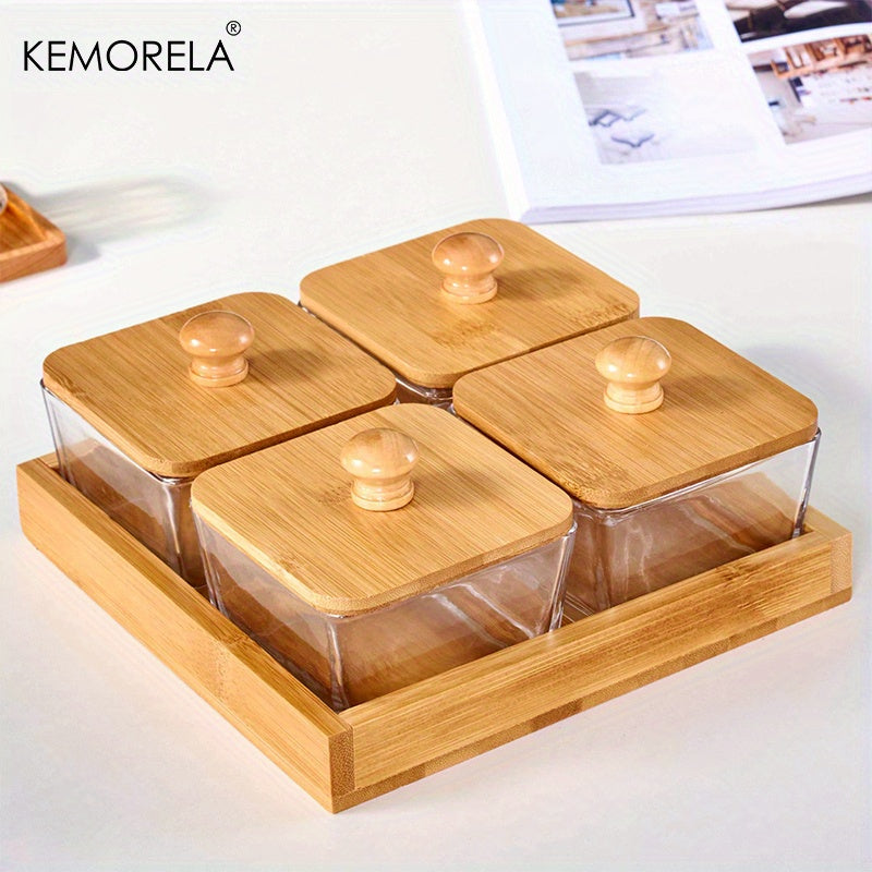 Dried Fruit Tray with Lid - Glass Container Table Decoration