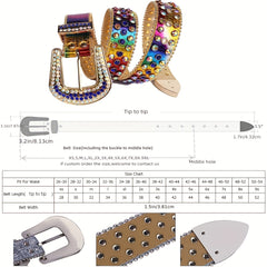 Rhinestones Belt Sparkle Shining Unisex