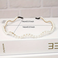 Girls Faux Pearl Hair Hoop Princess Hair Accessories For Party