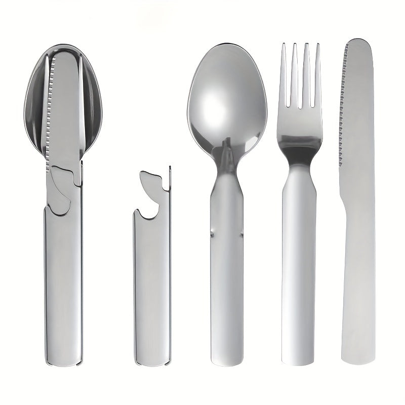 Stainless Steel Portable Cutlery Set Spoon Fork Opener Combo 16cm