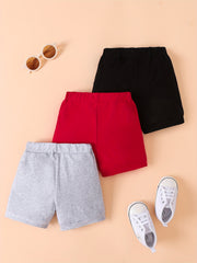 3pcs Baby Boys Casual LA Graphic Elastic Waist Shorts Set