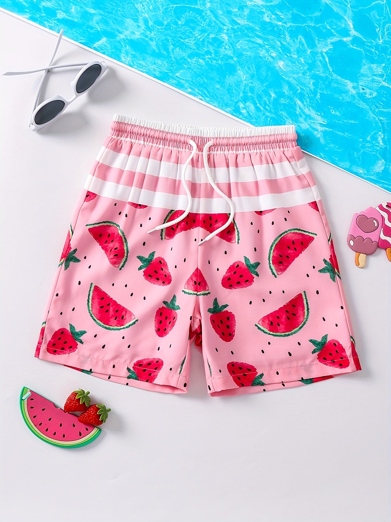 Big Boys Fruit Beach Trunks Kids Swimming Shorts