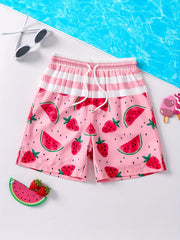 Big Boys Fruit Beach Trunks Kids Swimming Shorts