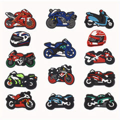 15pcs Motorcycle Cartoon Shoe Charms for Clogs & Garden Shoes - DIY Accessories