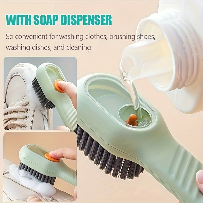 Household Shoe Brush With Soap Dispenser Soft Bristles
