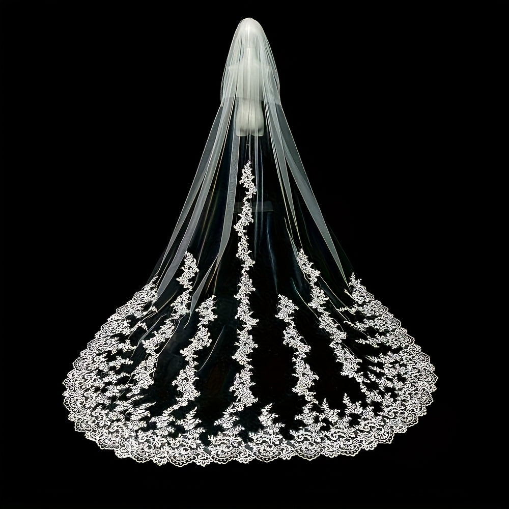 Cathedral Length Lace Bridal Wedding Veil