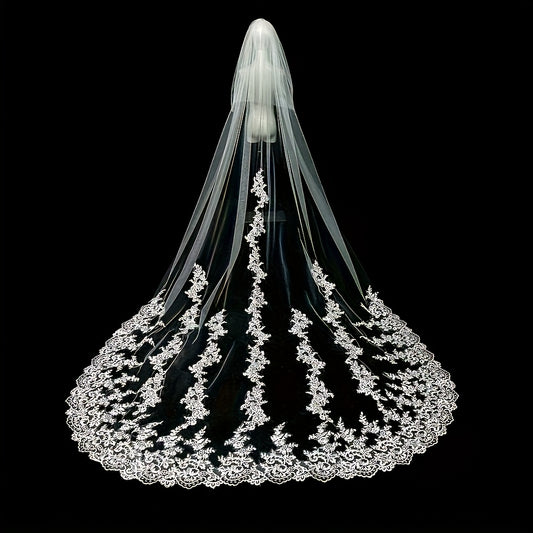 Cathedral Length Lace Bridal Wedding Veil