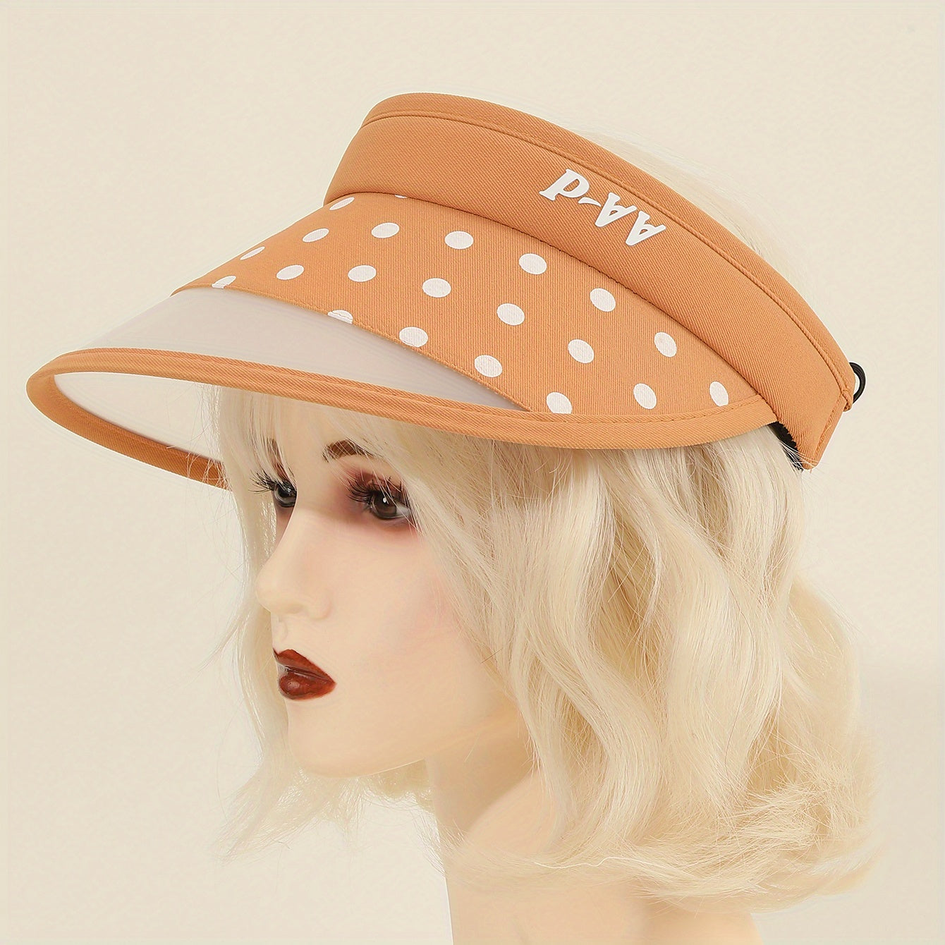 Yellow Dotted Visor Hat UV Protection Wide Brim Sun Hat