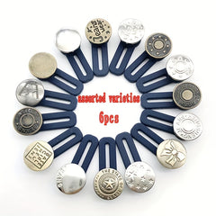 6pcs Waistband Extenders Metal Button Adjustable Waist Stretch Pants