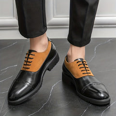 Men's Block Derby Shoes Non Slip Dress Shoes For Wedding Business