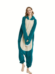 Animal Hooded Button Up Cosplay Jumpsuit