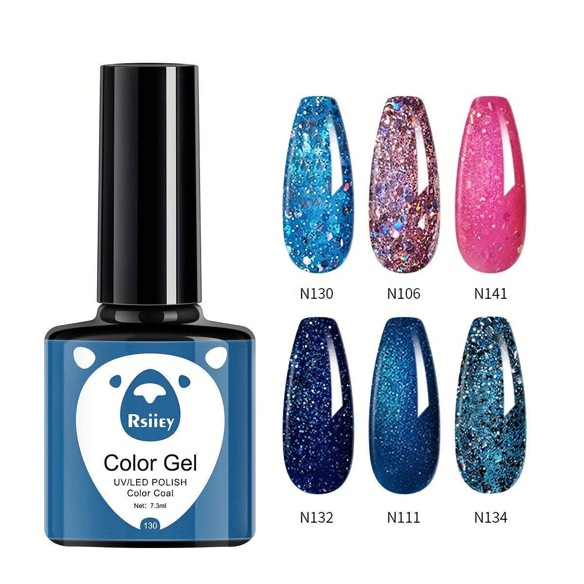 Pink Glitter Gel Varnish Set Soak Off No Wipe Nail Polish Kit