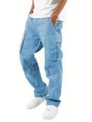 Men's Heavyweight Cargo Pants Elastic Waist Jogger Sweatpants
