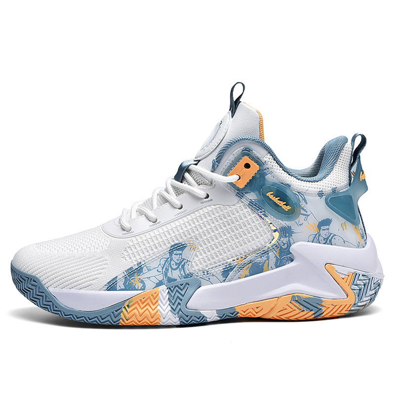 Breathable Men's Basketball Shoes Non Slip Soles Shock Absorption