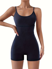 Yoga Rompers Round Neck Sleeveless Jumpsuit Activewear