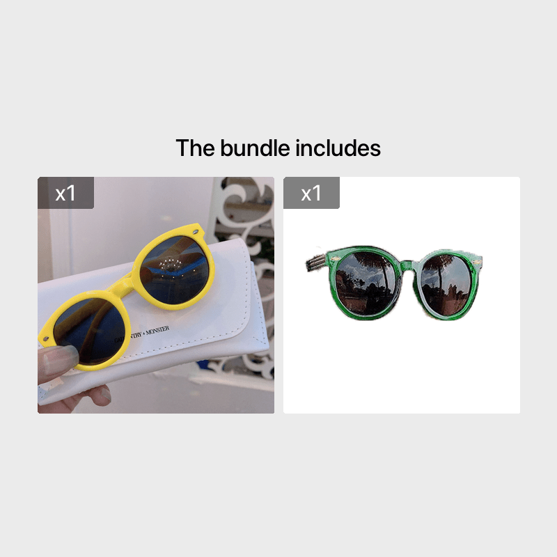 Round Frame Sunglasses for Boys Girls Teens Sun Protection