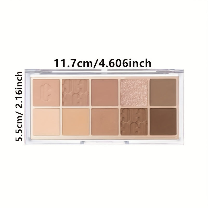 10 Colors Eyeshadow Palette Golden Brown Pumpkin Matte Pearly Shimmer