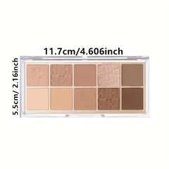 10 Colors Eyeshadow Palette Golden Brown Pumpkin Matte Pearly Shimmer