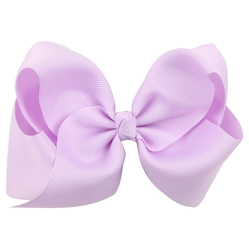 7 Pcs Girls Big Bow Hairpin Solid 6 inch Headwear Hair Accessories