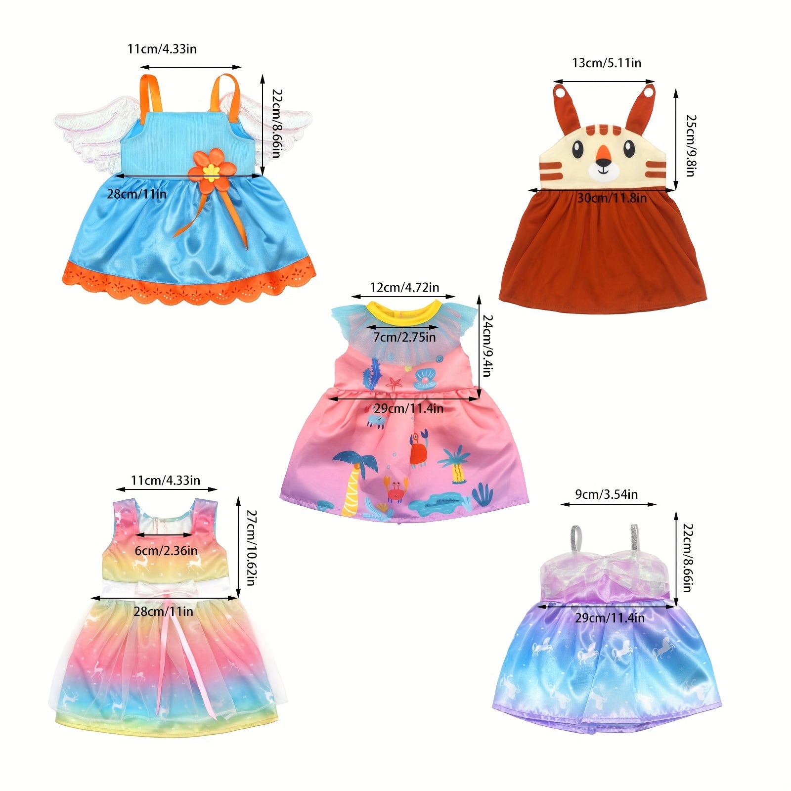 Rainbow Series Doll Clothes For 45-72 Cm Dolls