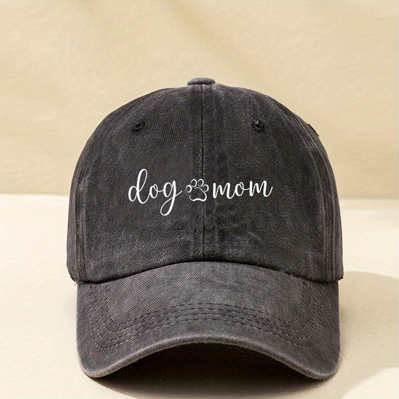 Dog Mom Washed Baseball Cap Vintage Distressed Hat For Women