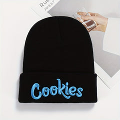 Letter Embroidery Beanie Hip Hop Elastic Skull Cap