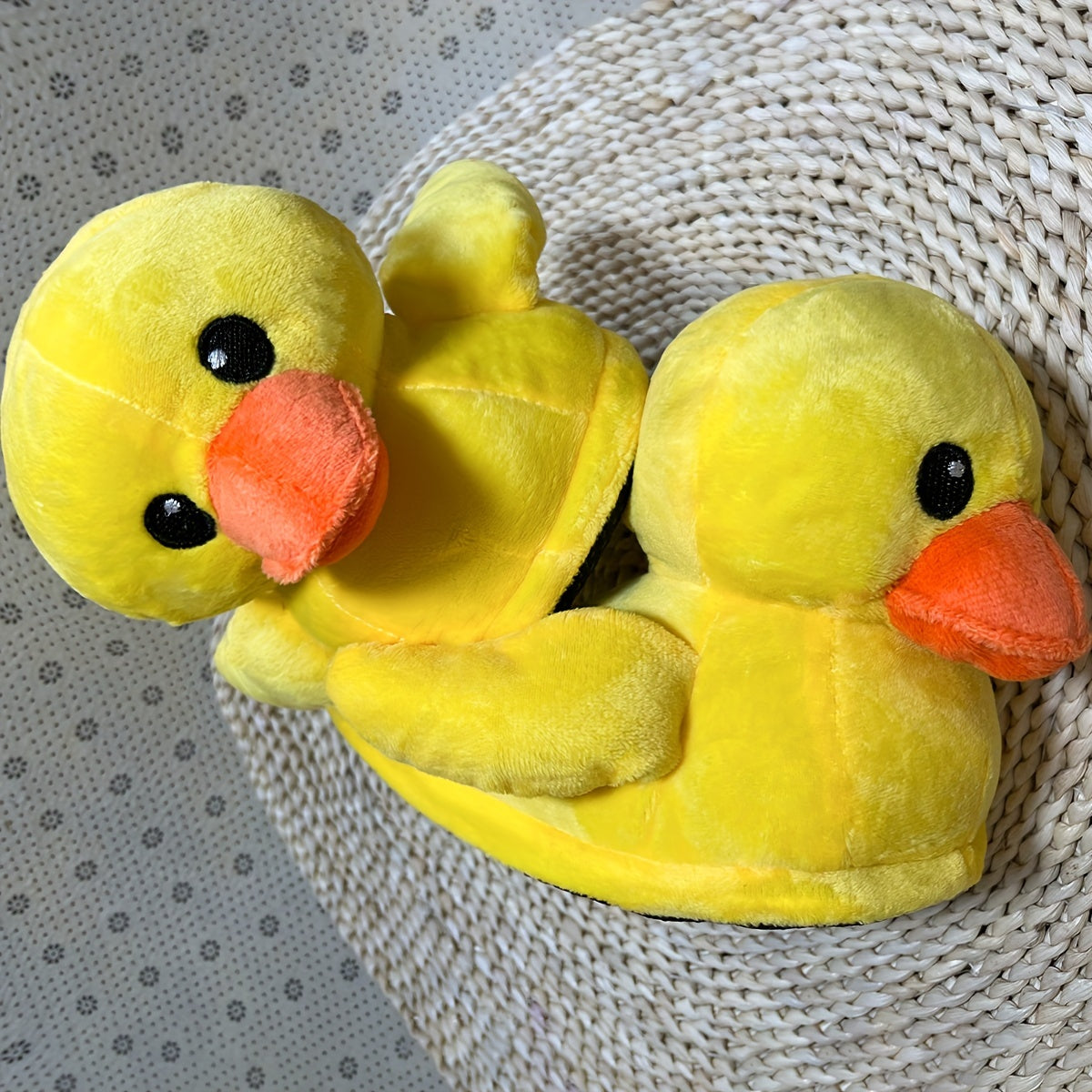 Women's Yellow Duck Plush Slippers Warm & Cozy Indoor Novelty Slippers