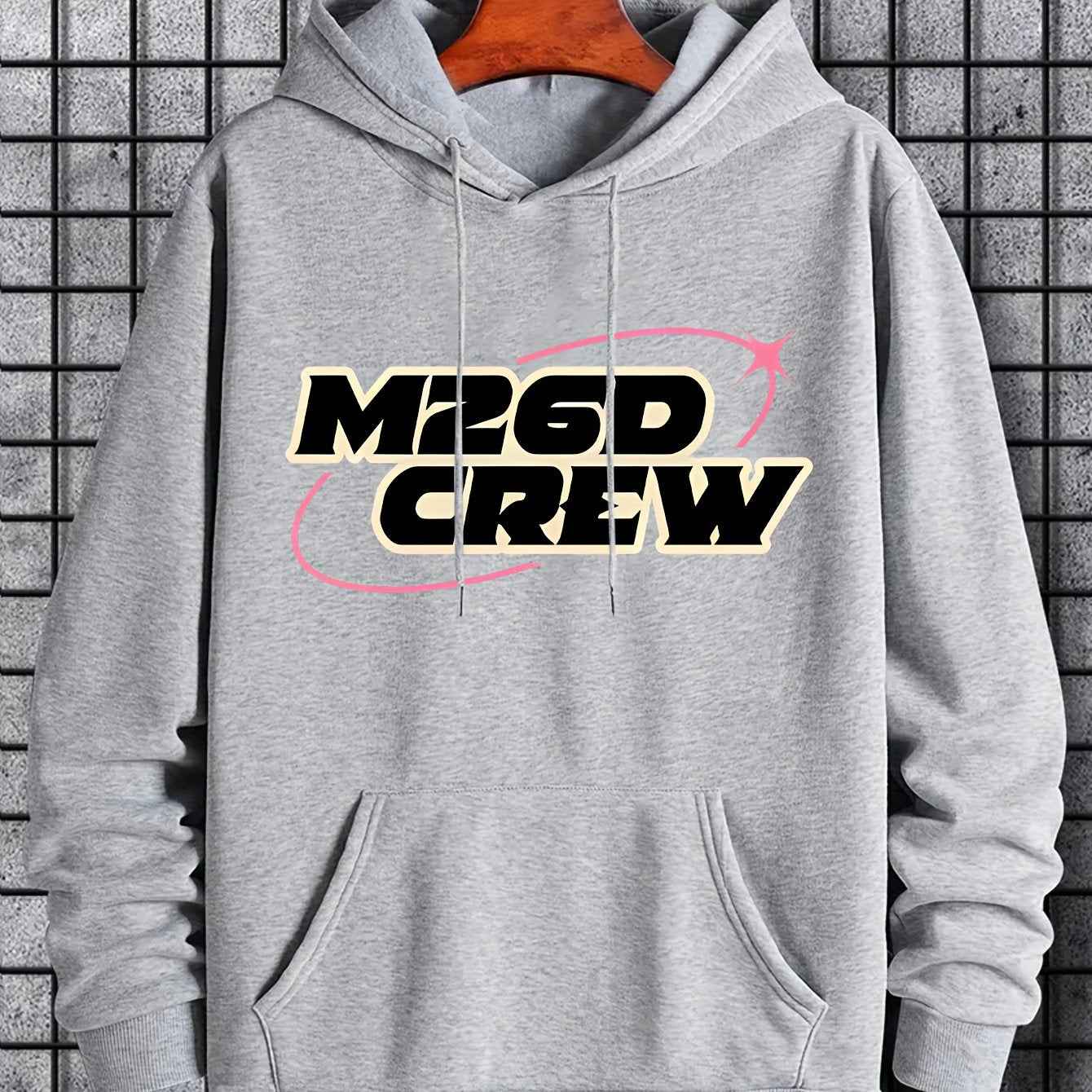 Men's MZGD CREW Print Hoodie Casual Drawstring Hoodie Sweatshirt