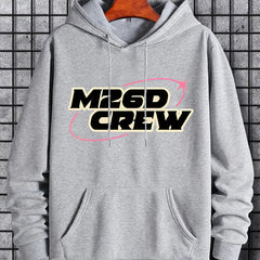 Men's MZGD CREW Print Hoodie Casual Drawstring Hoodie Sweatshirt