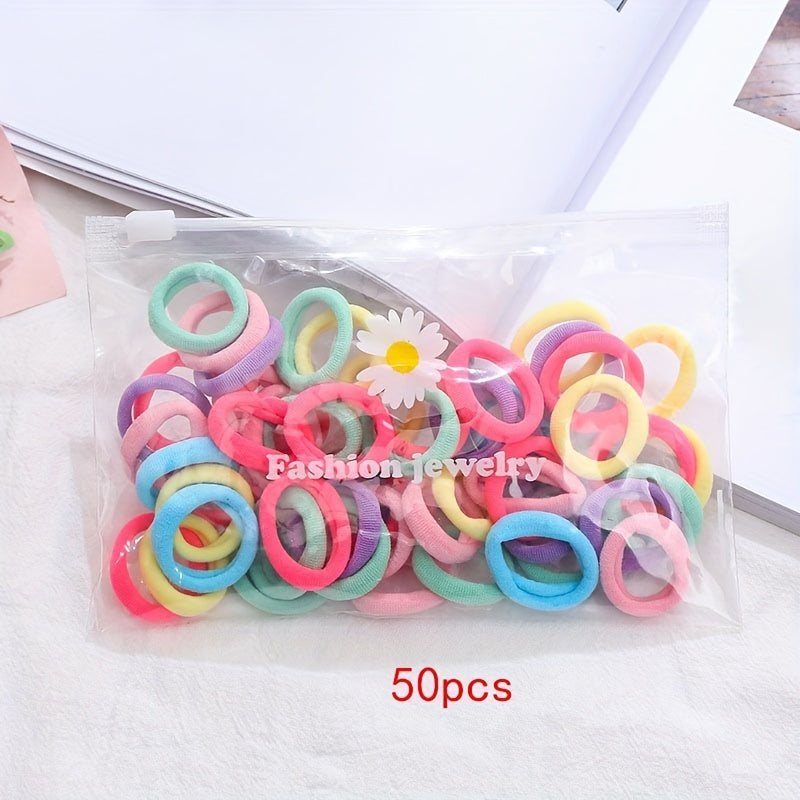 400pcs Cartoon Colorful Elastic Hair Ties - Girls' Hair Accessories