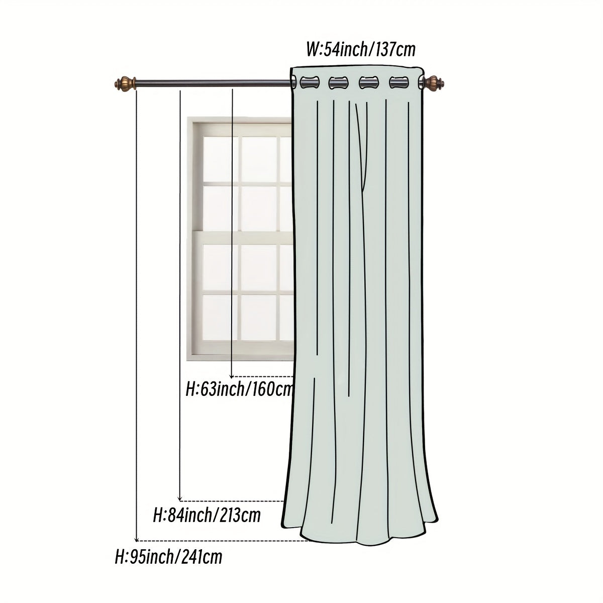 2 Panels Sheer Grommet Top Curtains for Home Decoration
