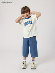 Boys Elastic Cropped Jeans Summer Pants
