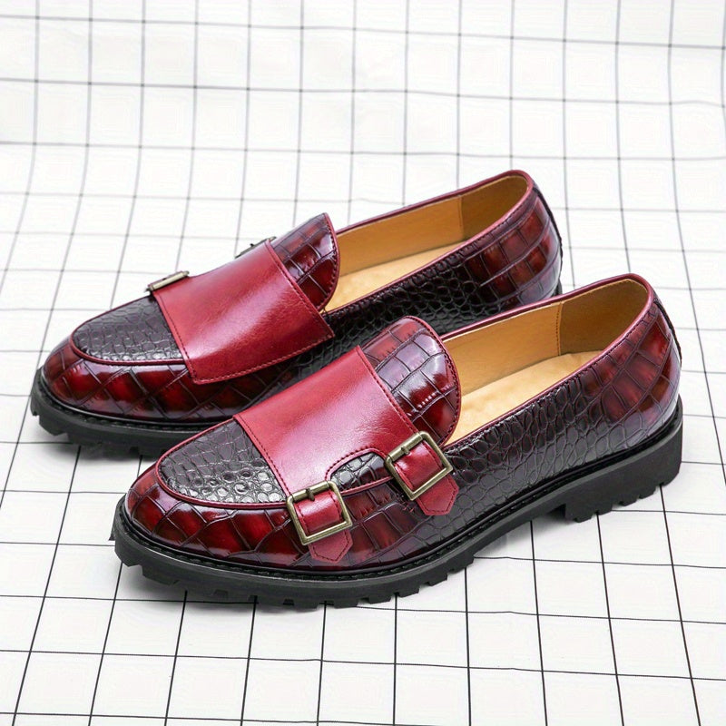 Men's Buckle Straps Slip On Monk Shoes - Smart Casual Walking Shoes
