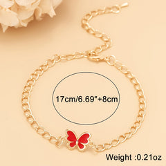 Butterfly Pendant Chain Bracelet Adjustable Minimalist Jewelry for Women