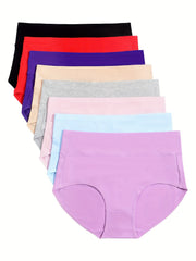 Basic Waistband Briefs Set High Stretch Panties 8pcs