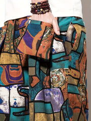 Pattern Print Men's Cropped Beach Pants
