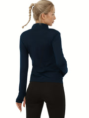 Women's Yoga Jacket Full Zip with Thumb Holes