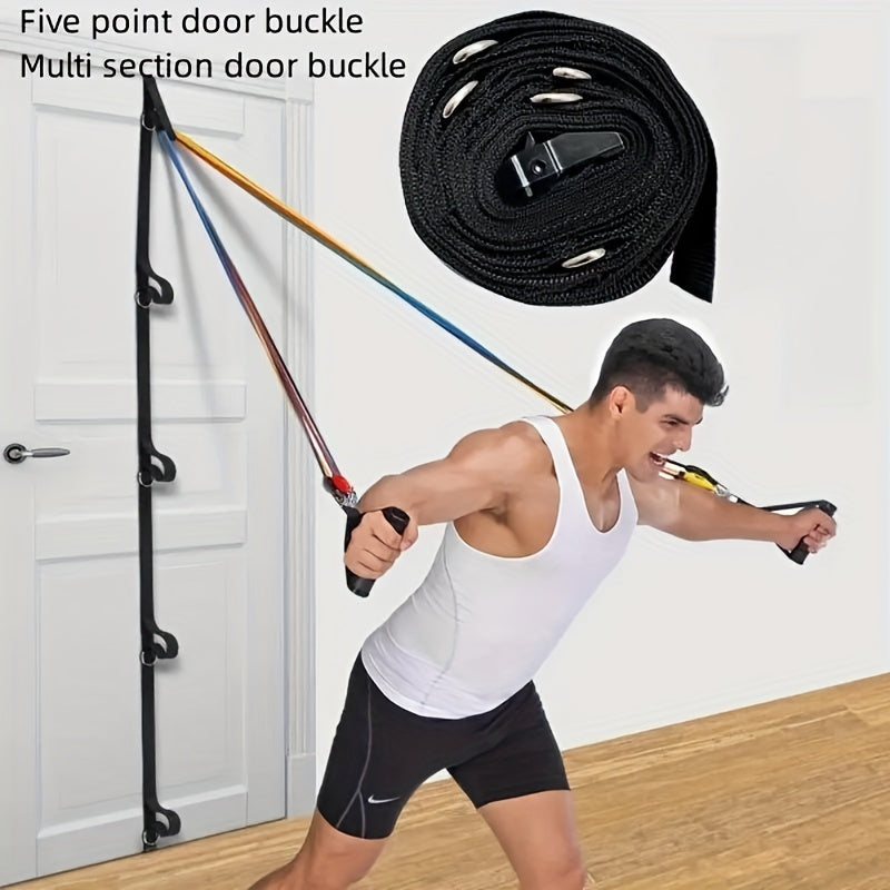 1pc Resistance Rope With Door Anchor 5 Loops Elastic Rope 200in