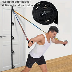 1pc Resistance Rope With Door Anchor 5 Loops Elastic Rope 200in