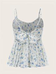 Floral Print Spaghetti Strap Cami Top for Summer