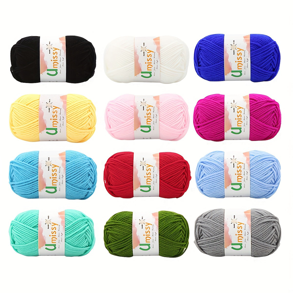12pcs Mini Soft Yarn for Crocheting & Knitting, Scarf Sweater Shawl Throw