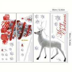 Christmas Window Clings Stickers Elk Snowflake Xmas Window Decals DIY Decor