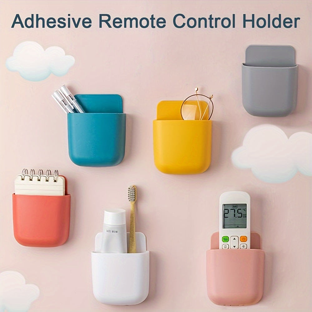 4Pcs Wall Mounted Remote Control Holder Pen Bedside Table Storage Box