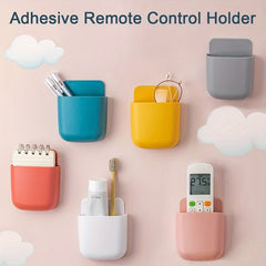 4Pcs Wall Mounted Remote Control Holder Pen Bedside Table Storage Box