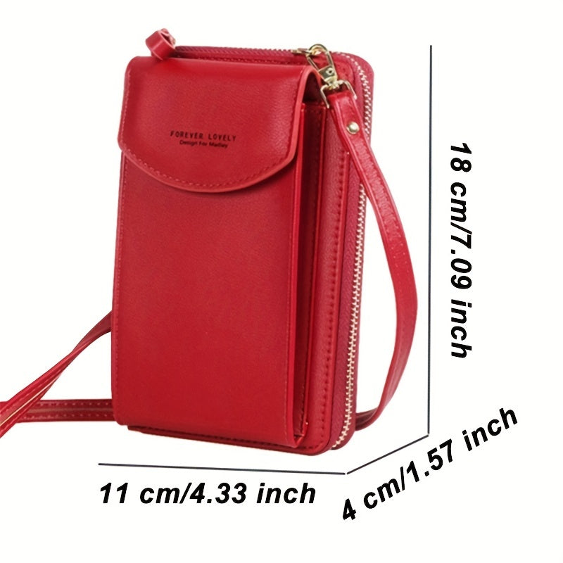 Faux Leather Long Wallet Women's Mini Crossbody Bag